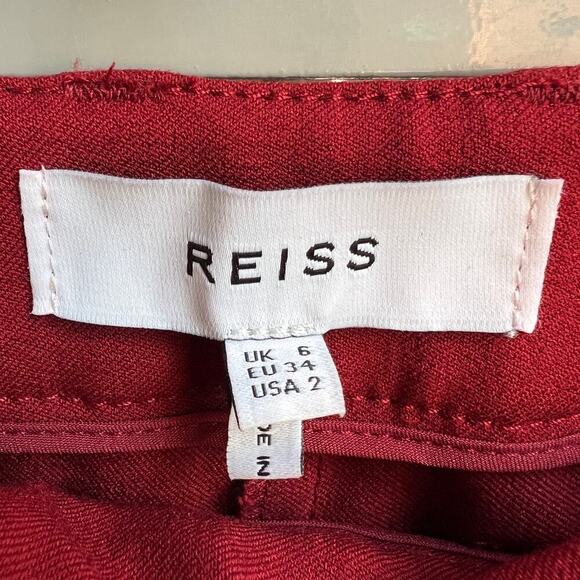 Reiss Maroon Red Flared Suit Trousers Size US 2 - Picture 6 of 7